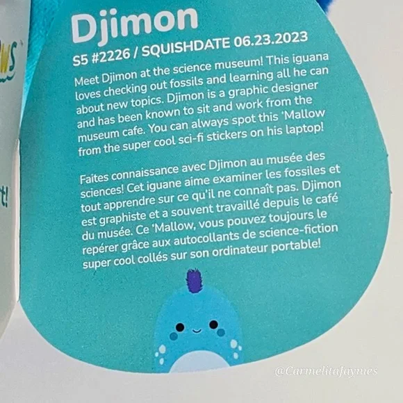 DJIMON 🦎 Blue Spotted Iguana Original Squishmallows By Kellytoy NWT - Picture 4 of 8